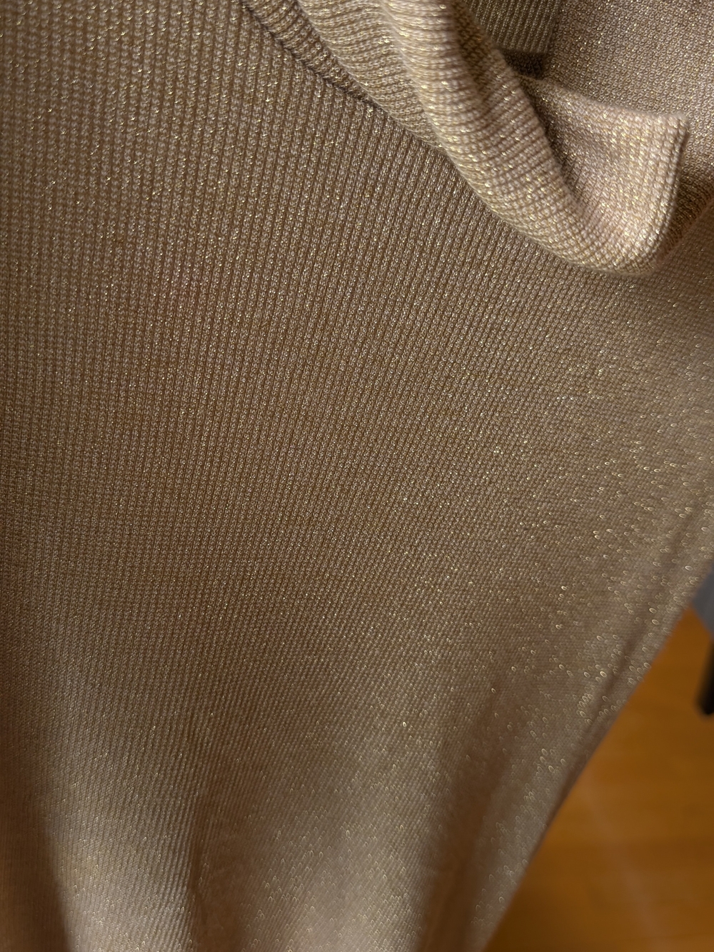 Sleeveless Metallic Sparkly Cowl Neck Tunic in Taupe - Picture 5 of 7